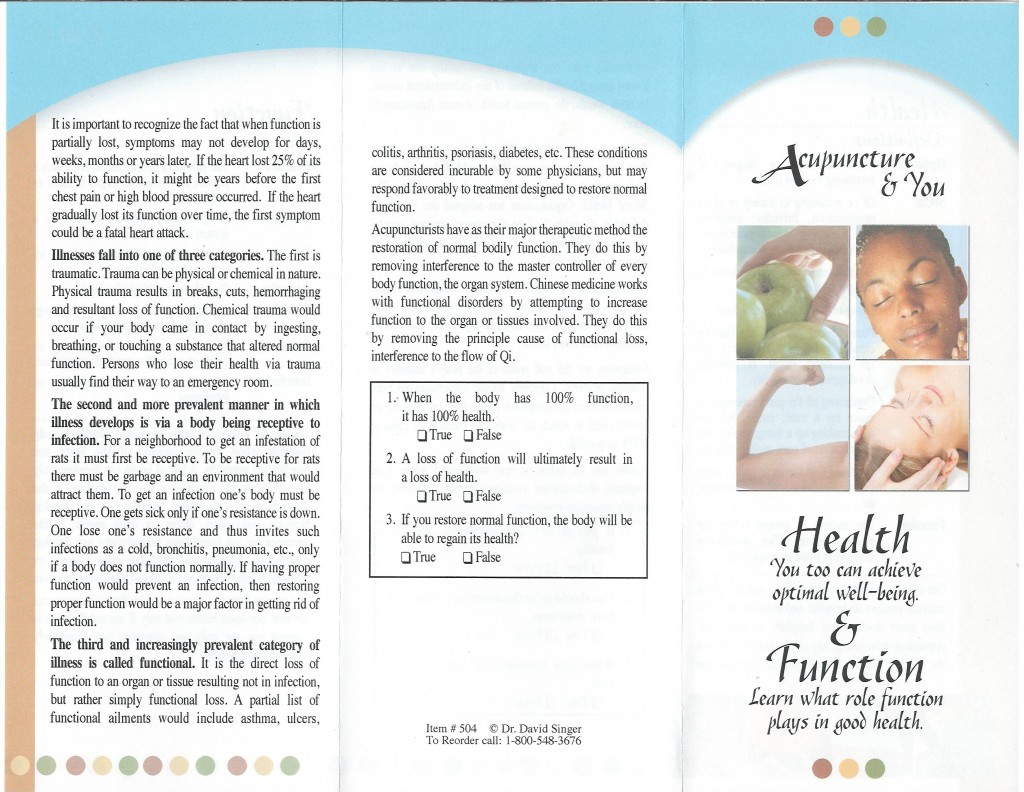 New Patient Brochures - Acupuncture In Tampa